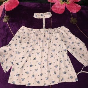 off the shoulder blouse w choker